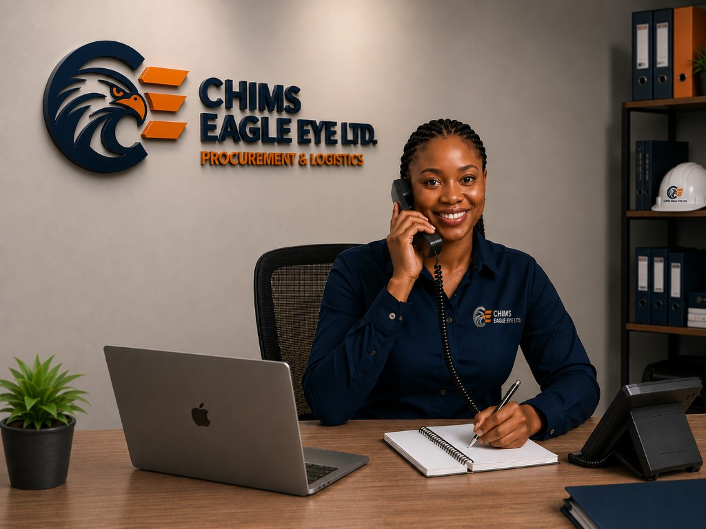 Professional office setting for procurement and supply chain coordination